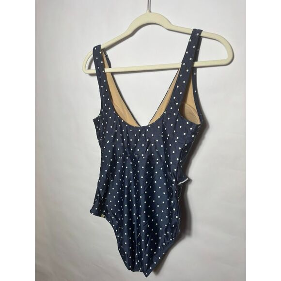 Summersalt Swimsuit Women's Size 10 Navy White polkadot modest ruffle one piece - Picture 3 of 4
